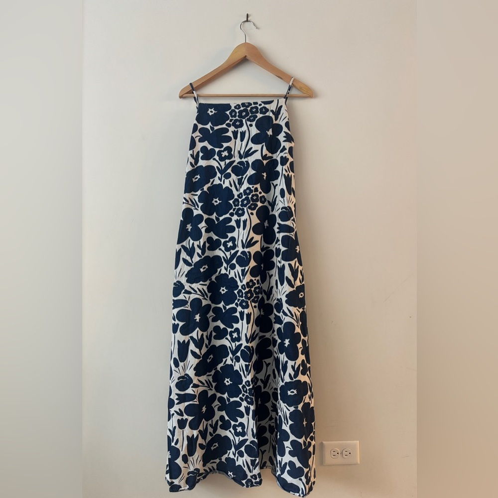 Marimekko Navy and White Floral Maxi Skirt
